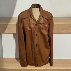 1970s Saks Fifth Avenue Leather Jacket – Men’s Large – Made in Spain